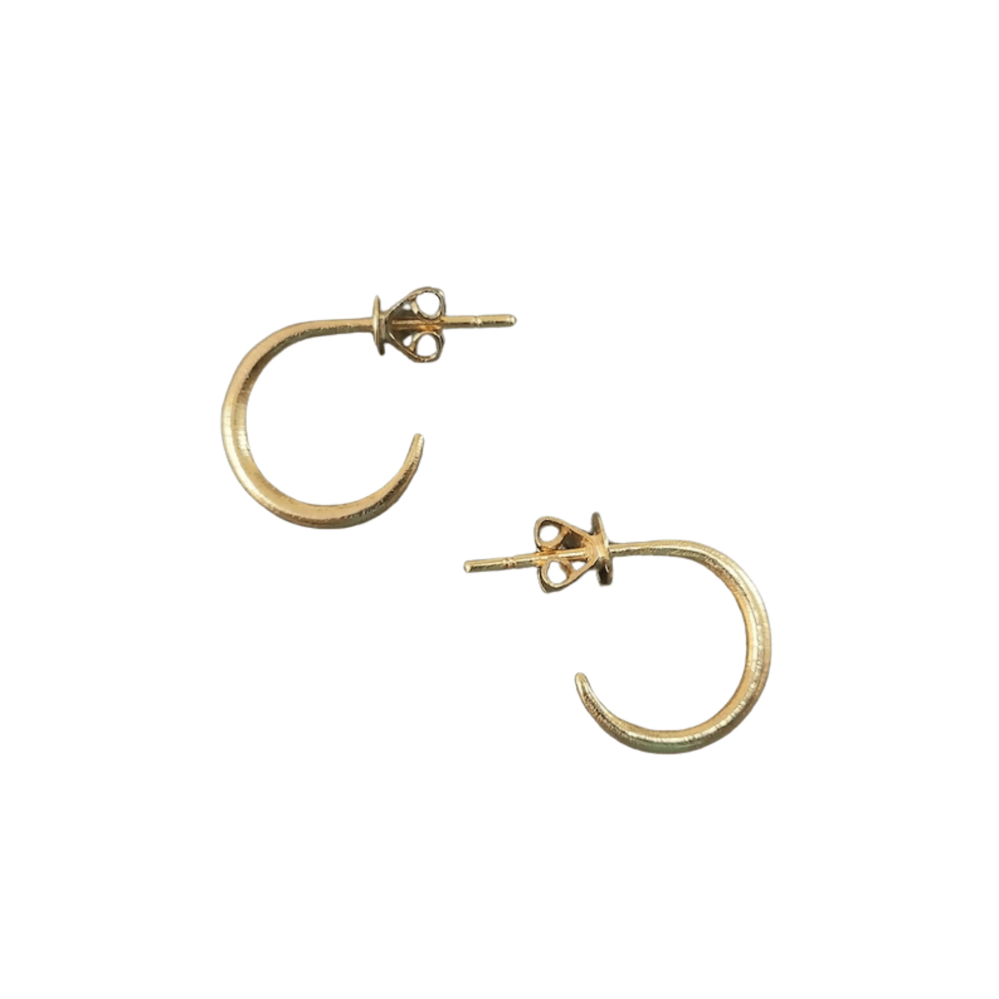 14k Gold Dainty Semi Hoop Earrings