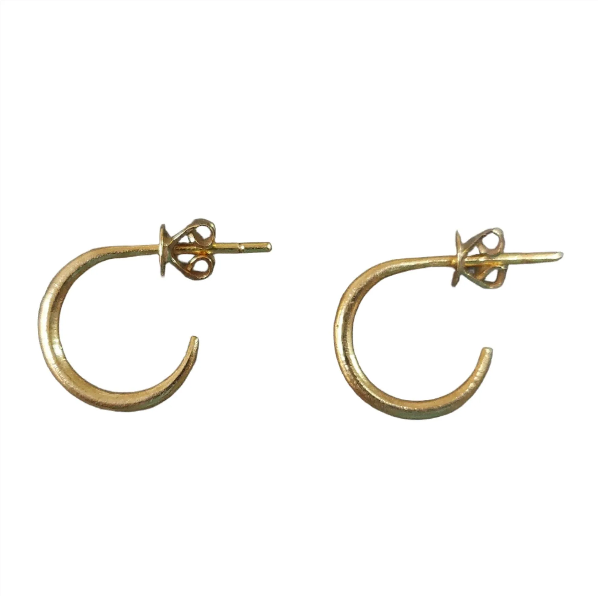 14k Gold Dainty Semi Hoop Earrings