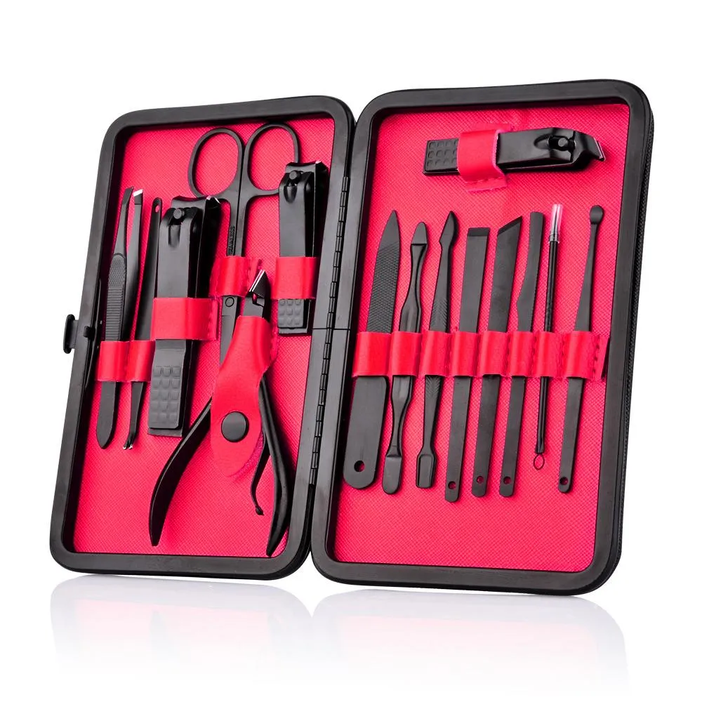 18PCS Manicure Set Tools Pedicure Kit Stainless Steel Nail Grooming Clippers AU