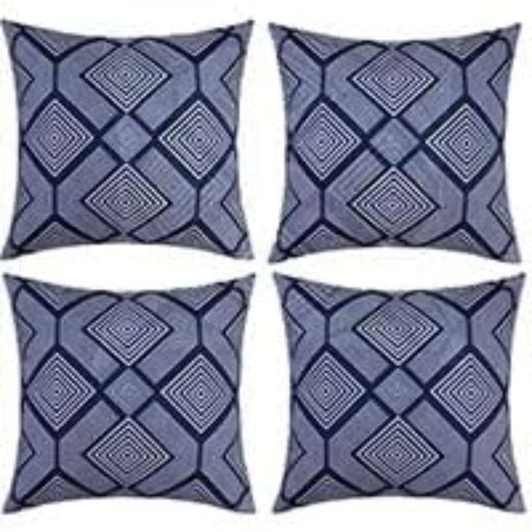 2 Pcs 50x50 cm Navy Blue Cushion Covers