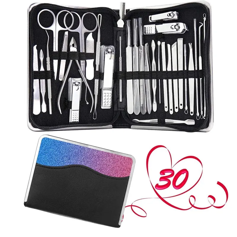 30 Piece Manicure Set - Manicure or Pedicure Travel Set