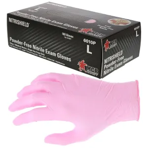 6010PS MCR Safety NitriShield Disposable Gloves, Small, Nitrile, 4 Mil THK, Pink