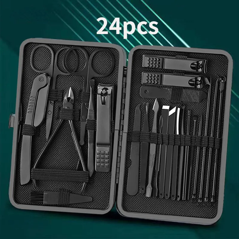 8-24pcs Nail Clippers Manicure Tool Set, With Portable Travel Case, Cuticle Nippers And Cutter Kit, Professional Nail Clippers Pedicure Kit, Grooming Kit For Travel