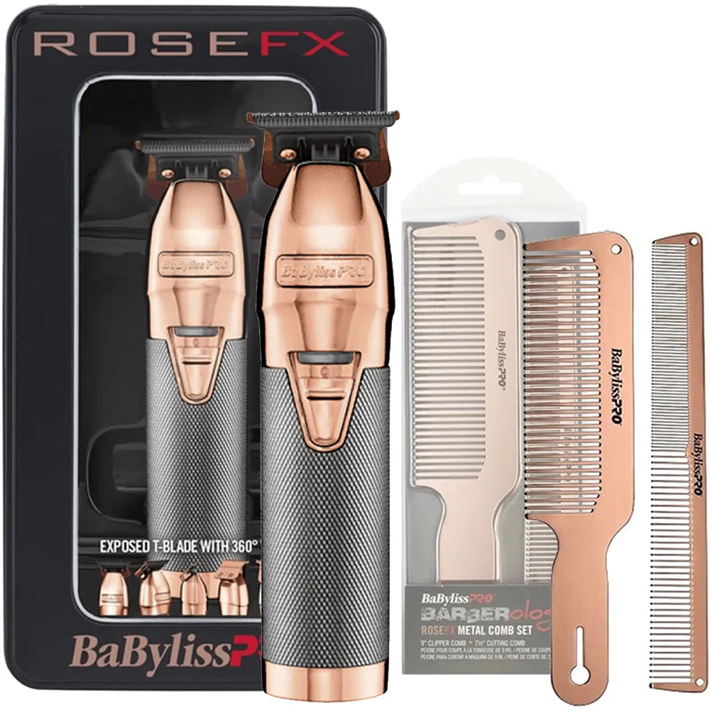 BaByliss PRO FX Skeleton Cordless Trimmer FX787RG ROSE GOLD   Clipper Comb and Cutting Comb