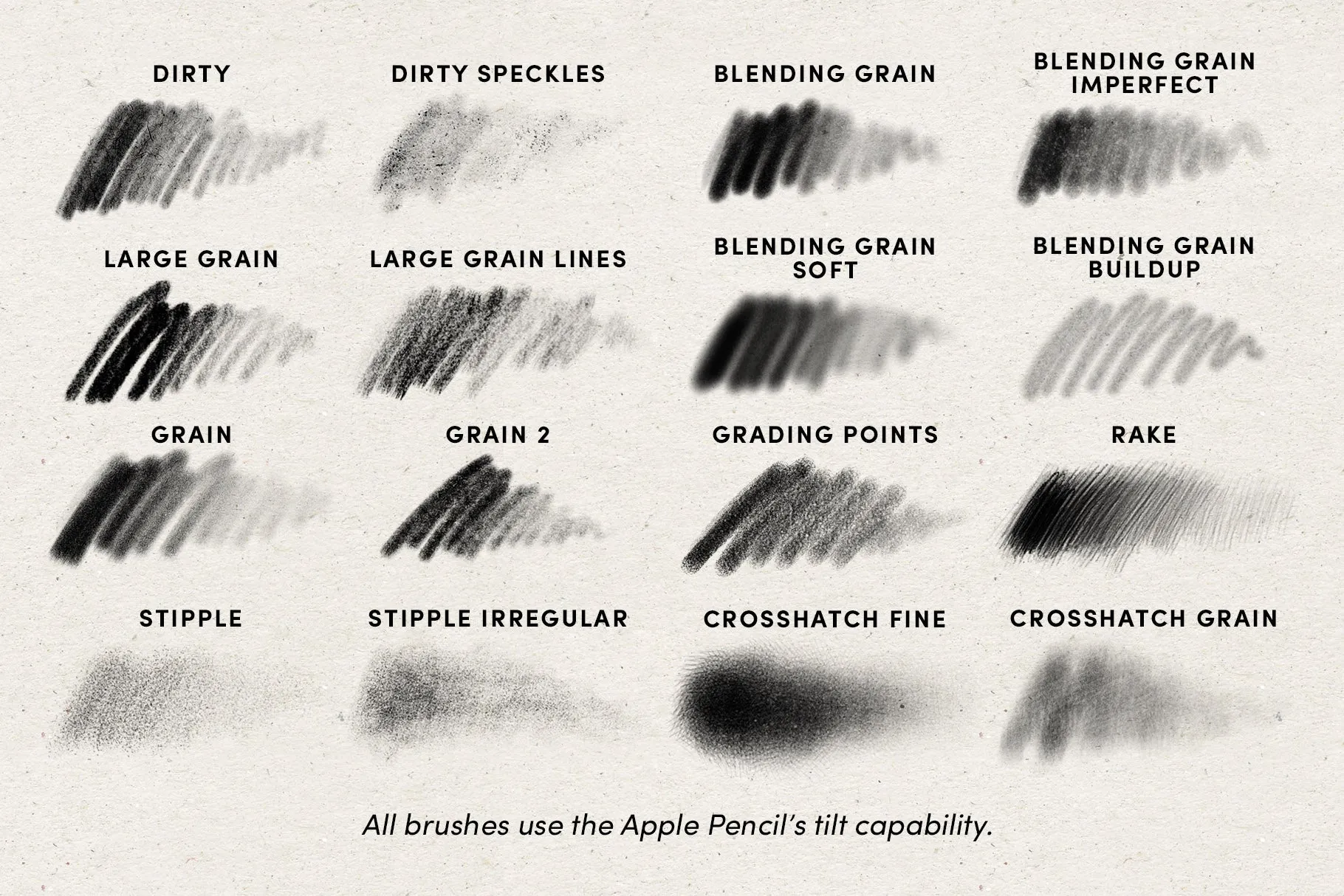 Charcoal Shaders – Procreate Brushes