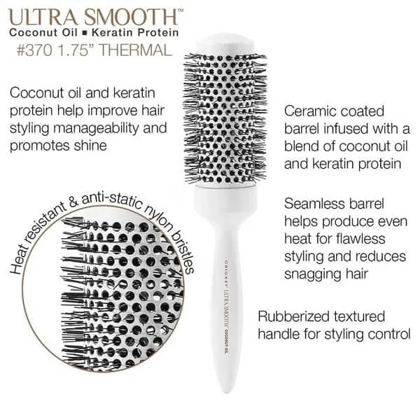 Cricket Ultra Smooth Coconut Thermal 370 1.75" Brush