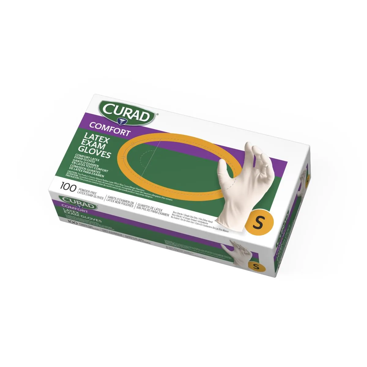 CURAD Powder-Free Textured Latex Exam Gloves