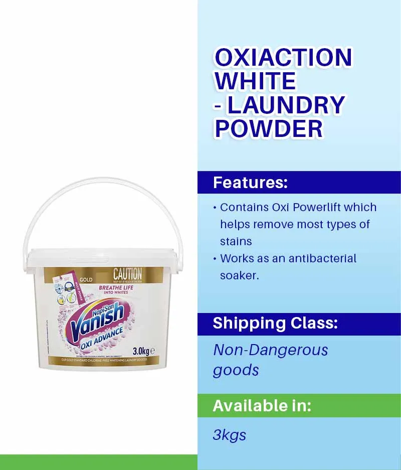 Diversey Vanish Napisan Gold Pro Oxiaction White - Laundry Boost Powder 3Kgs