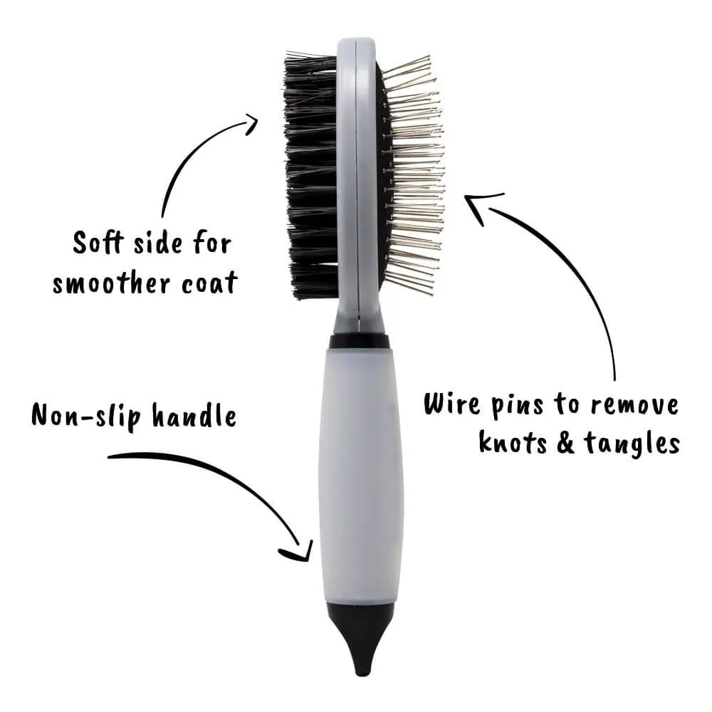 Double Sided Dog & Cat Brush - Grey