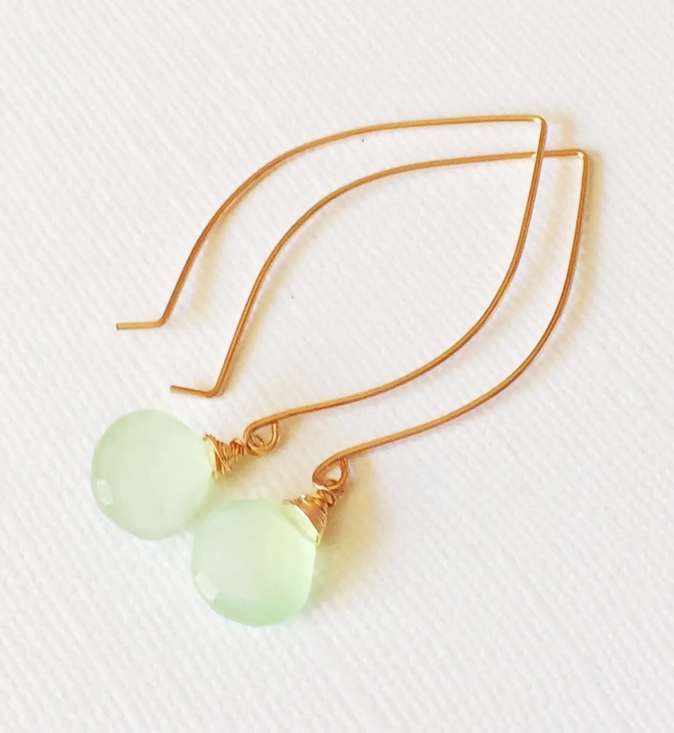 Earrings Kalena - mint chalcedony (E200)