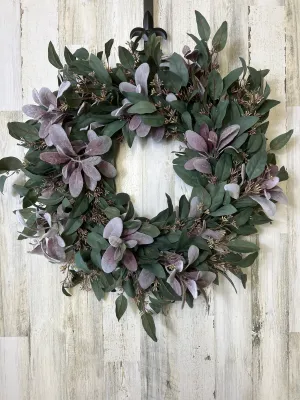 Fall Country Farmhouse Lamb's Ear and Bay Leaf Wreath