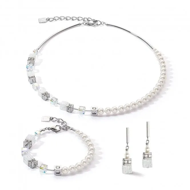 GeoCUBE® Precious Fusion Pearls White Earrings 5086/21-1400