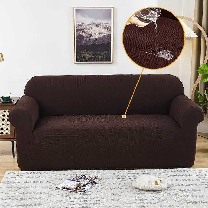 Grain Brown Waterproof Sofa Cover