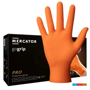 Heavy Duty Orange Nitrile Textured Gloves