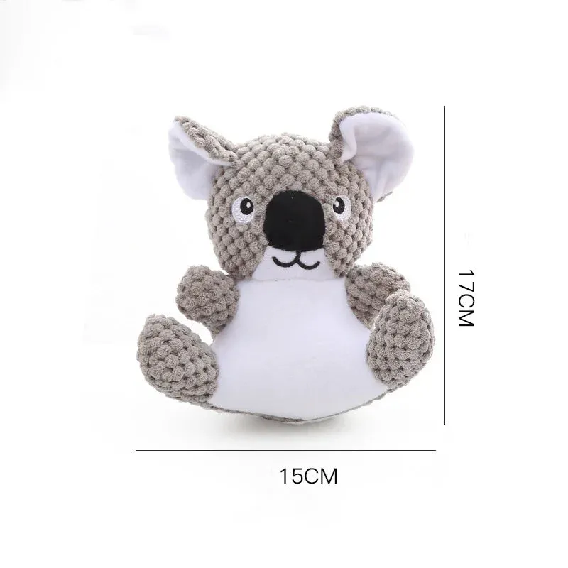 Interactive Koala & Squirrel Plush Dog Toys