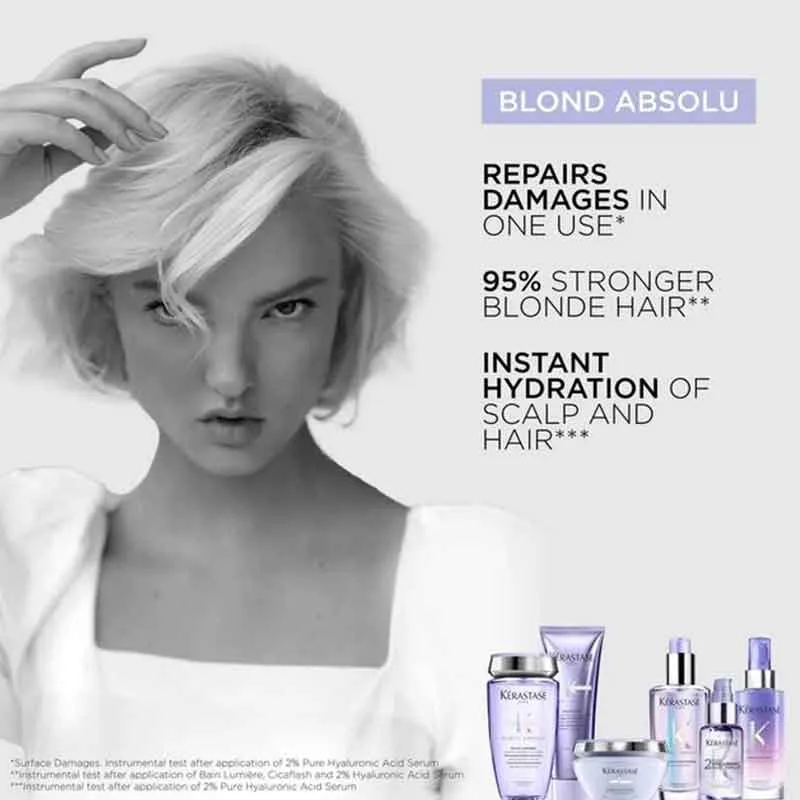 Kérastase Blond Absolu Bain Ultra Violet Shampoo & Cicaflash Intense Fortifying Treatment Duo