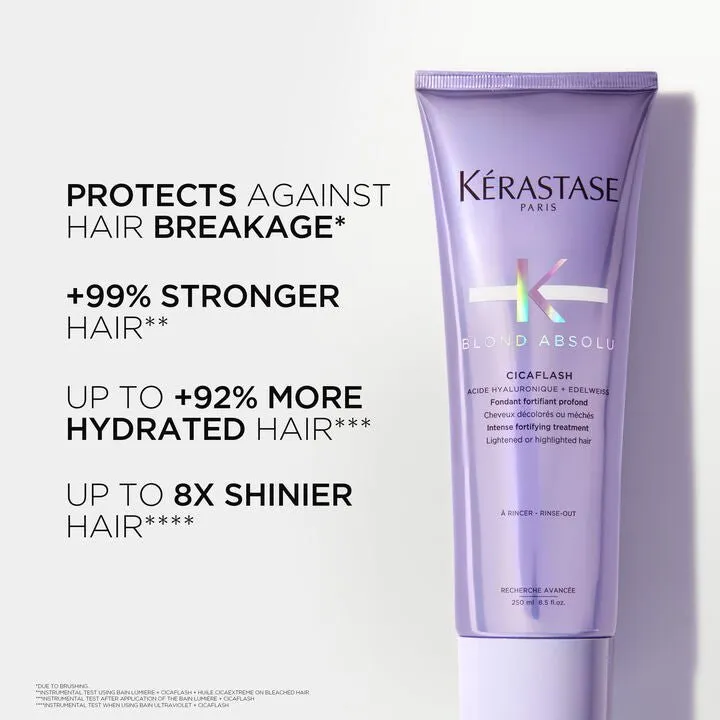 Kérastase Blond Absolu Bain Ultra Violet Shampoo & Cicaflash Intense Fortifying Treatment Duo