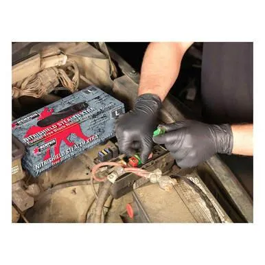 MCR NitriShield Stealth, 6 mil Black Nitrile Gloves