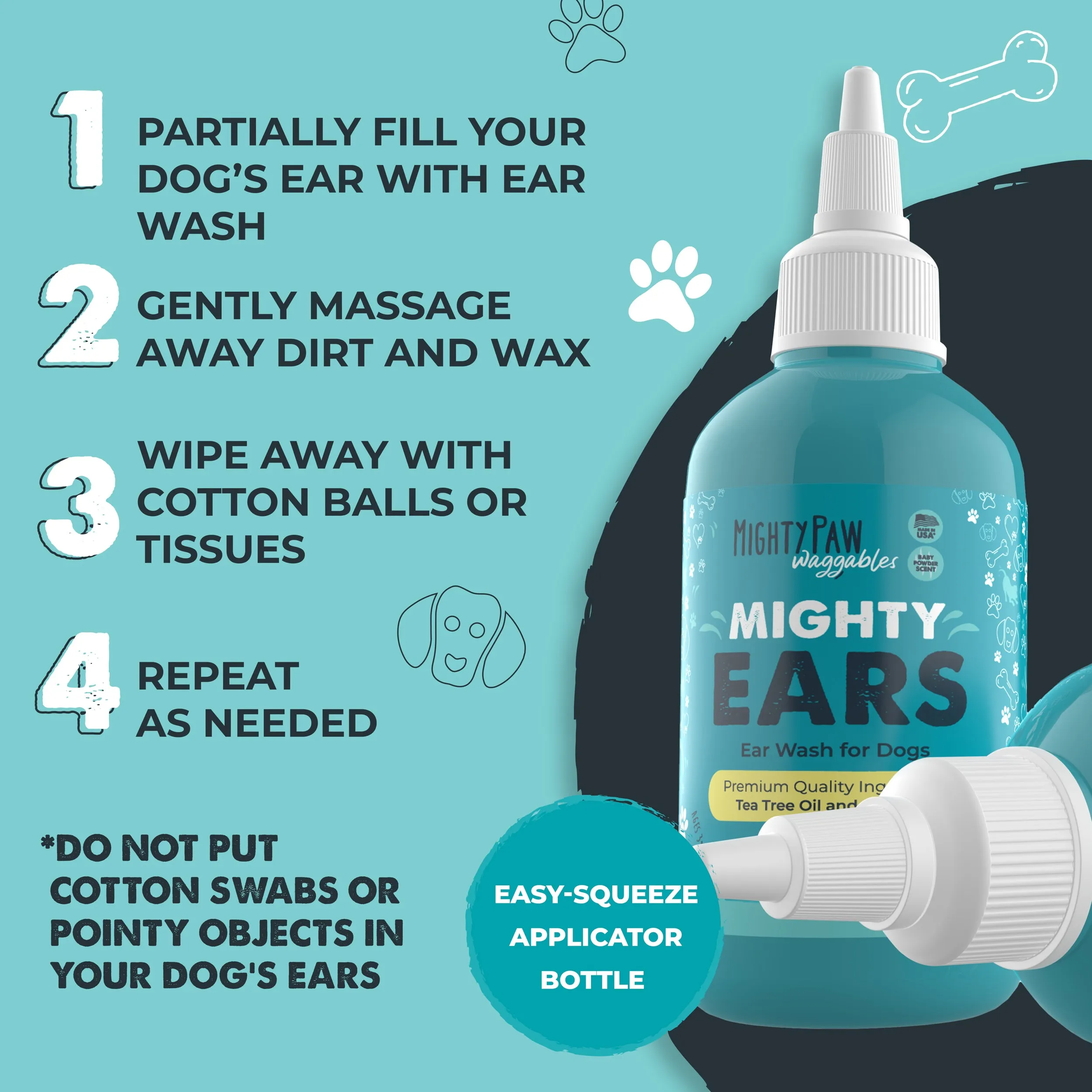 Mighty Ears Ear Wash: Gentle and Soothing Ear Cleaner for Dogs