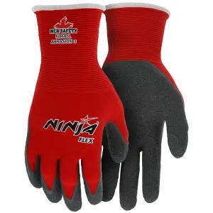 N9680S MCR Safety Ninja Gloves, Small, Nylon, Red/ Gray, Knit Wrist Cuff