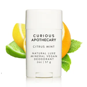 Natural Luxe Mineral Vegan Deodorant by Curious Apothecary. Aluminum free, Baking soda free.