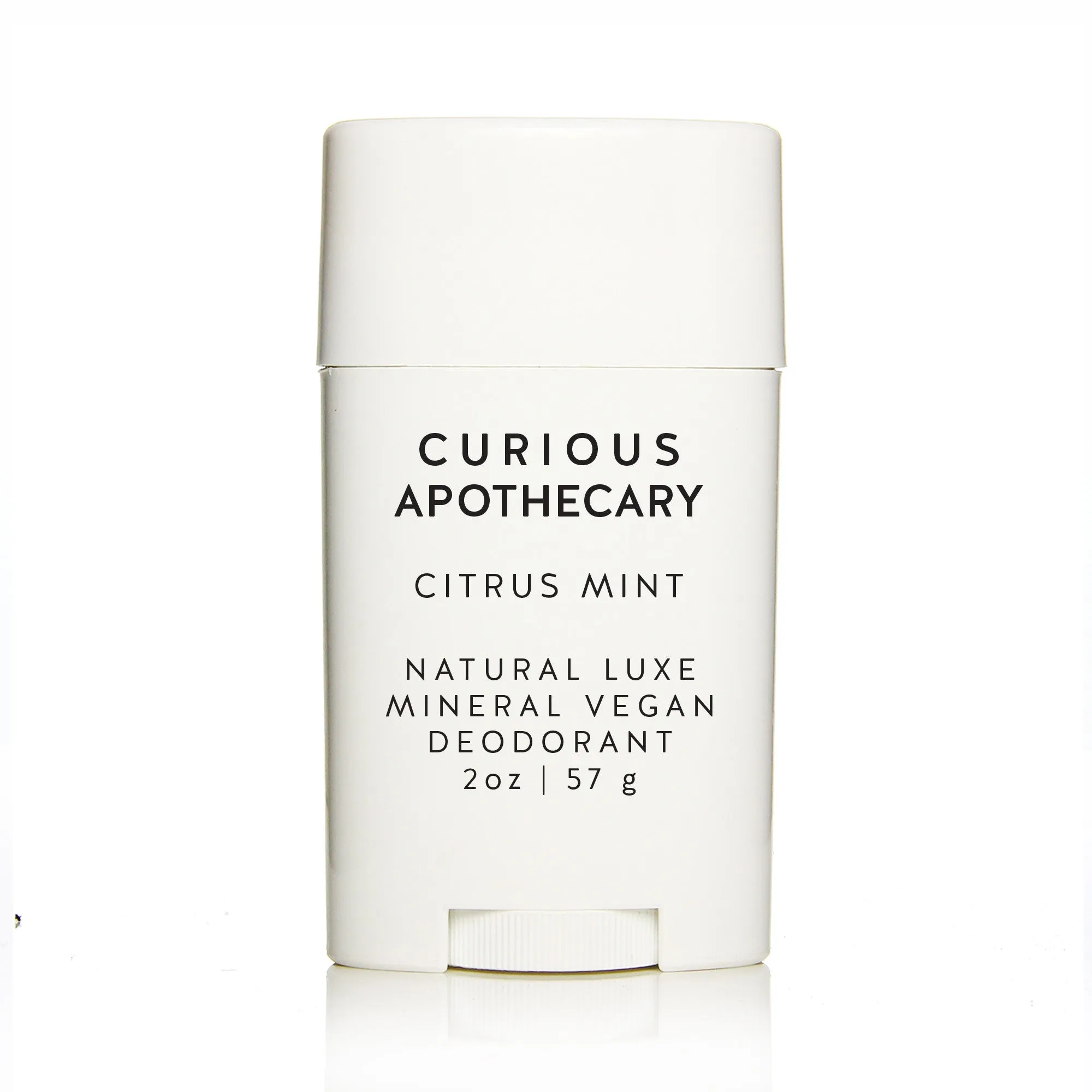 Natural Luxe Mineral Vegan Deodorant by Curious Apothecary. Aluminum free, Baking soda free.