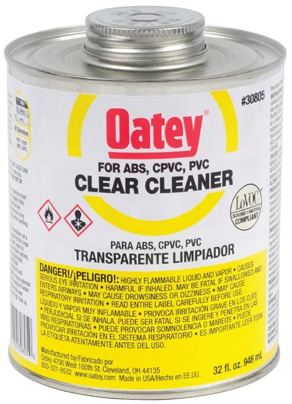 Oatey 30805 Pipe Cleaner, Liquid, Clear, 32 oz :EA: QUANTITY: 1