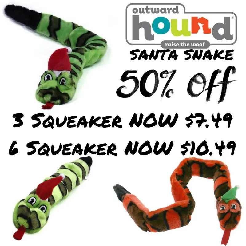 Outward Hound Invincibles Santa Snake SALE