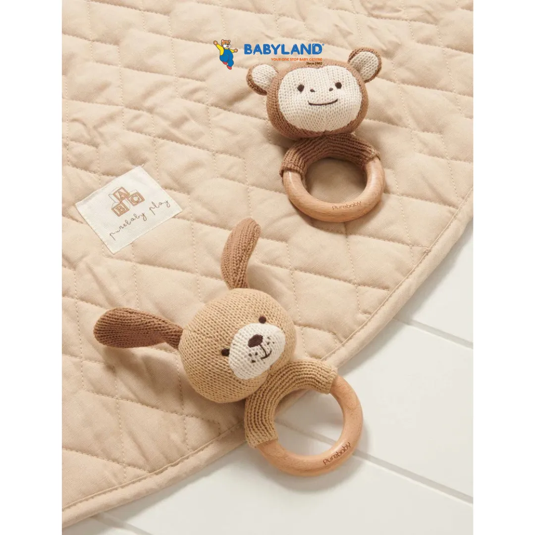 Purebaby - Organic Knitted Dog Rattle (0m )