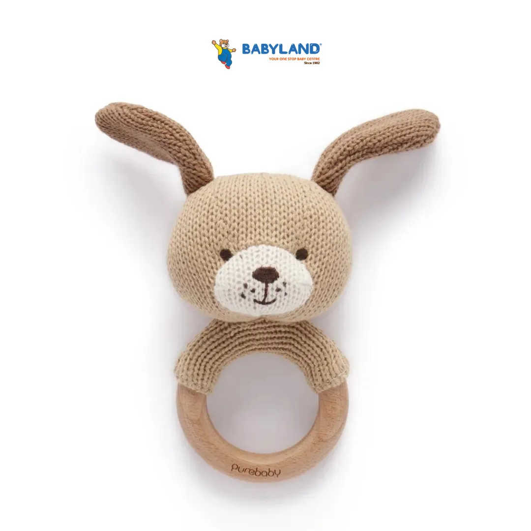 Purebaby - Organic Knitted Dog Rattle (0m )