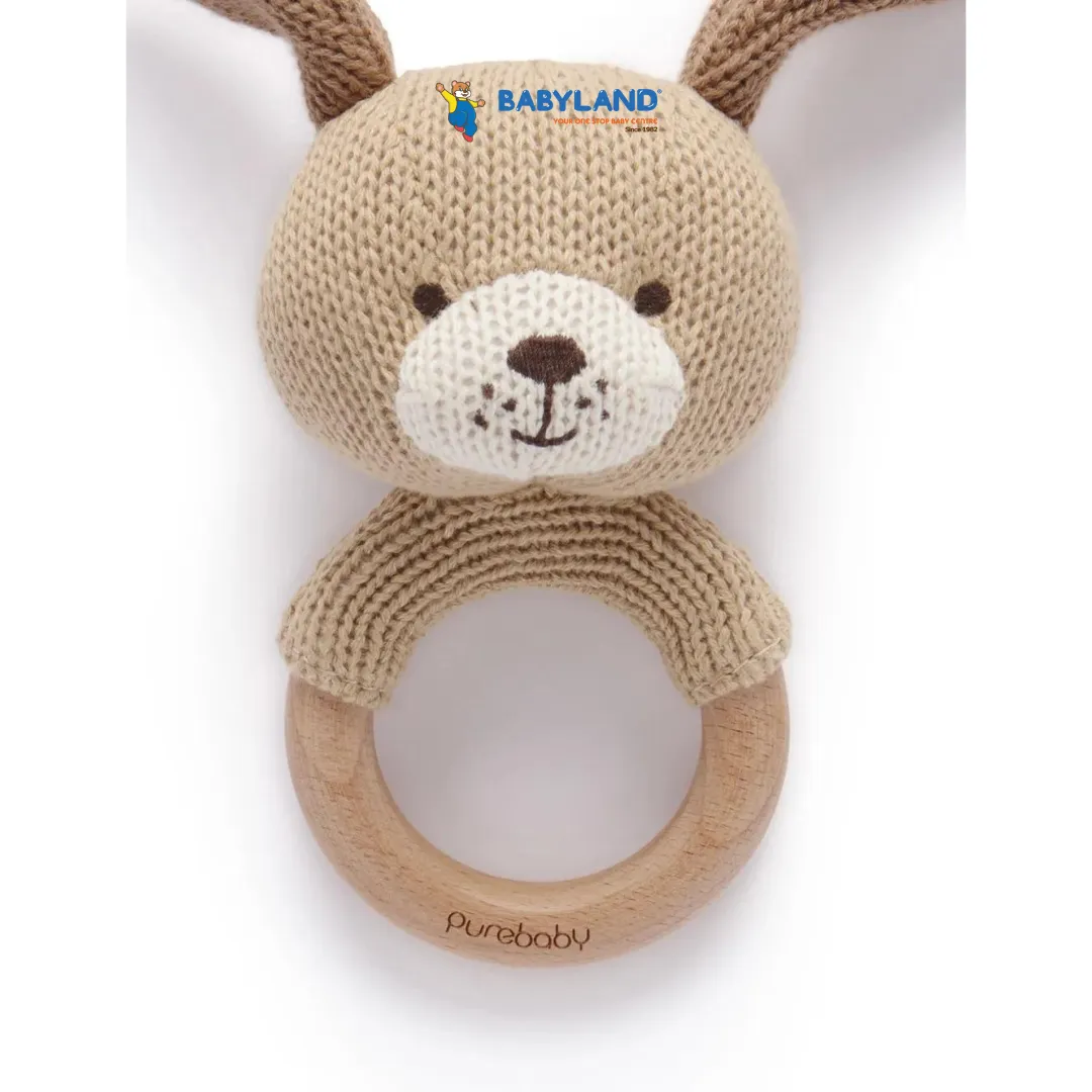 Purebaby - Organic Knitted Dog Rattle (0m )