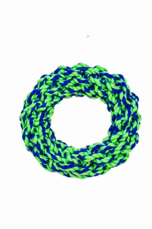 Rugged Rope 7 inch Ring Dog Toy, Tough 100% Cotton