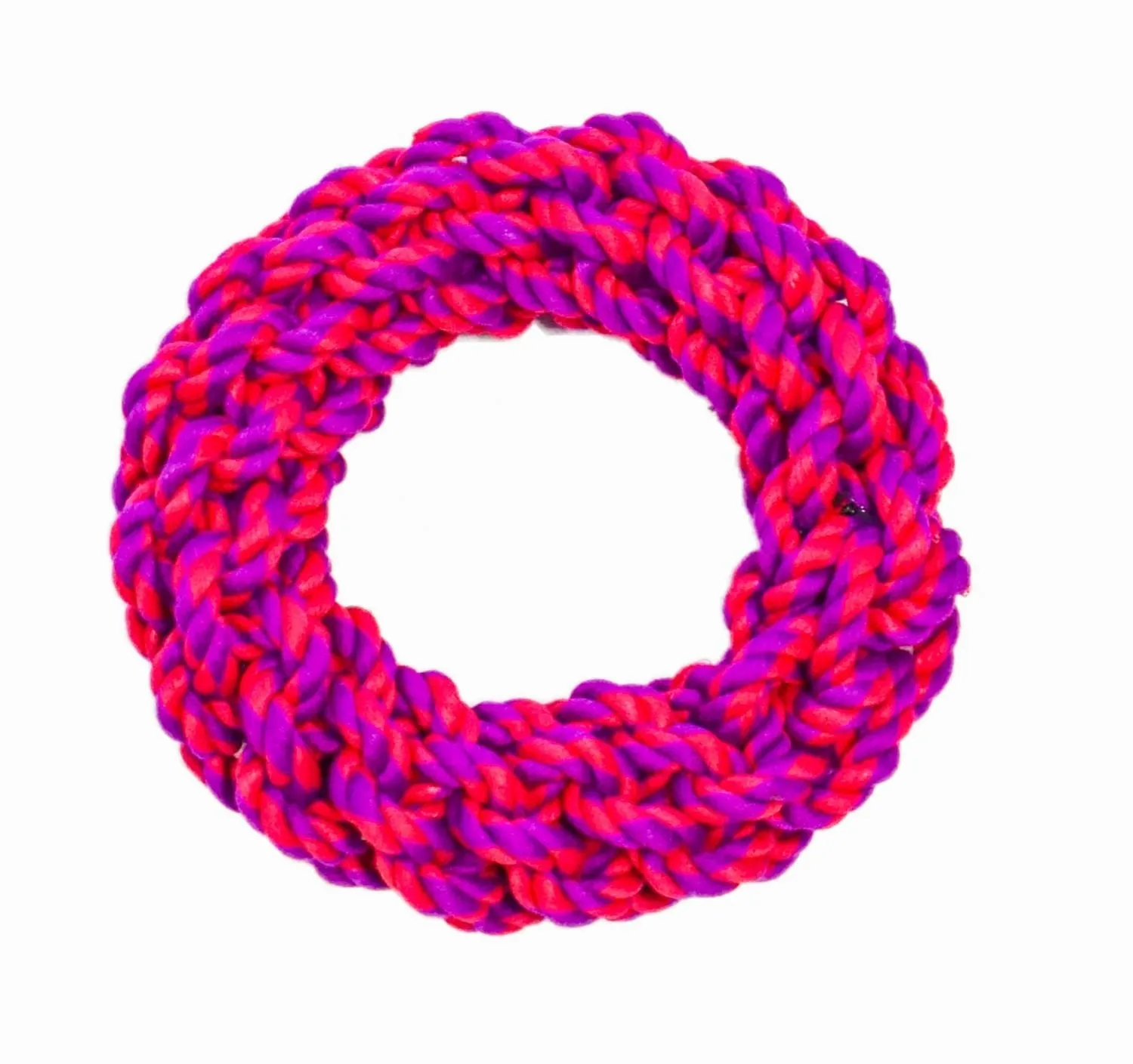 Rugged Rope 7 inch Ring Dog Toy, Tough 100% Cotton