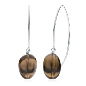 Smoky Quartz Wishbone Earrings