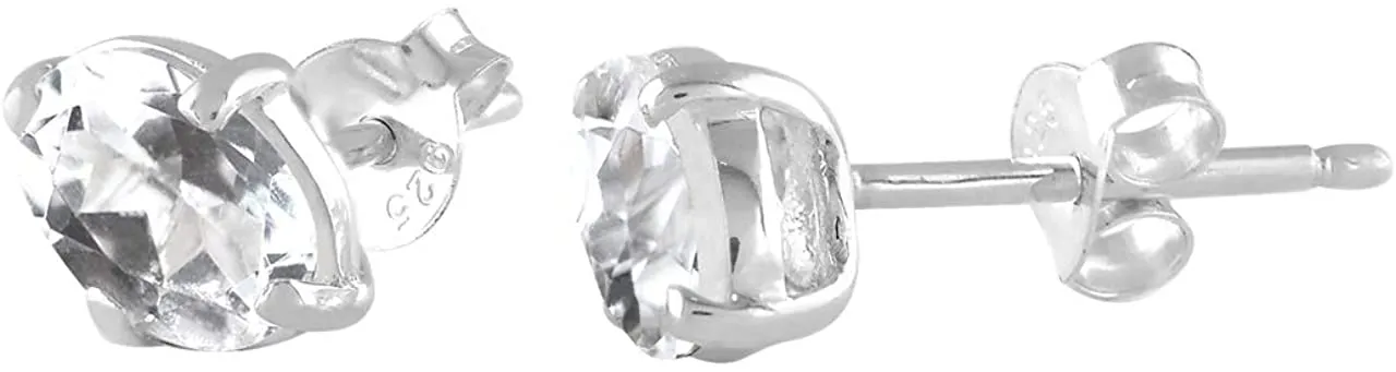 Starborn Danburit Crystal Stud Earrings Sterling Silver