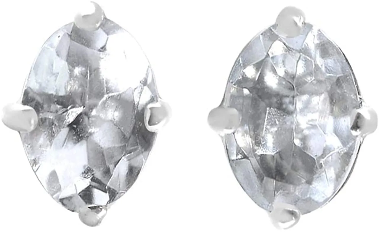 Starborn Danburit Crystal Stud Earrings Sterling Silver