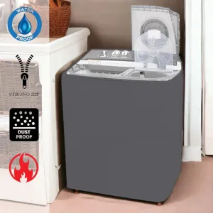 Twin Tub Waterproof Washing Machine Cover -  Grey