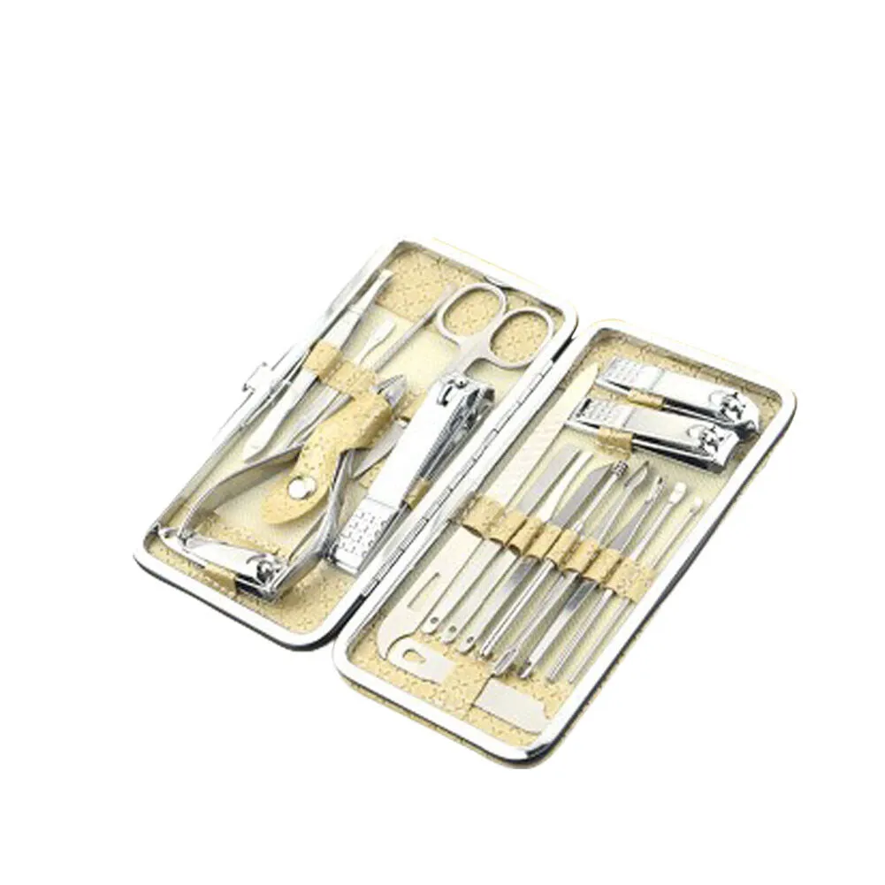 US 19PCS Pedicure Nail Toe Clippers Manicure Kit Cleaner Cuticle Grooming Set Ca