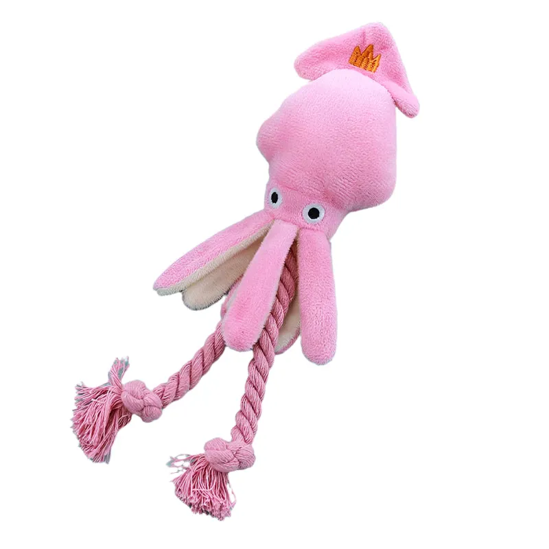 Vocal Bite-Resistant Octopus Teeth Cleaning Interactive Pet Dog Plush Chew Toy