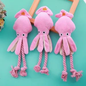 Vocal Bite-Resistant Octopus Teeth Cleaning Interactive Pet Dog Plush Chew Toy